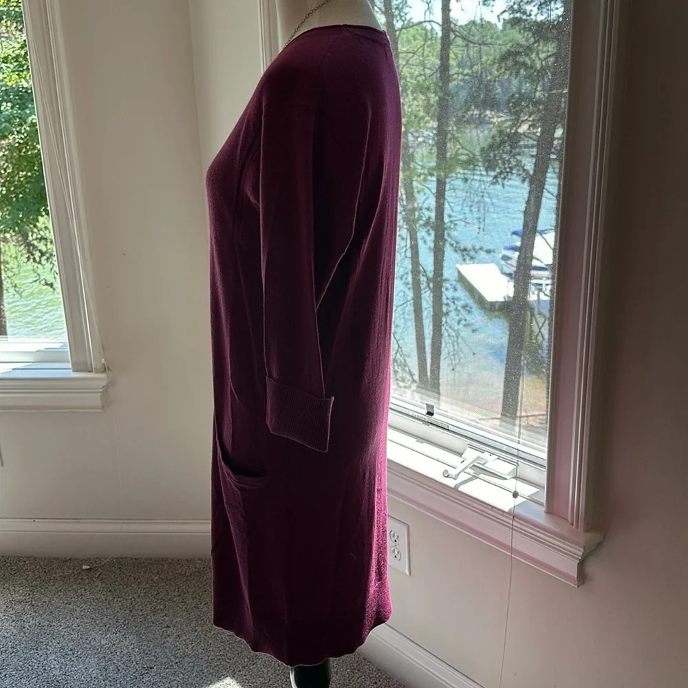 Garnet Hill Merino Wool Sweater Dress, Size Small, Berry Color, EUC - Picture 3 of 7
